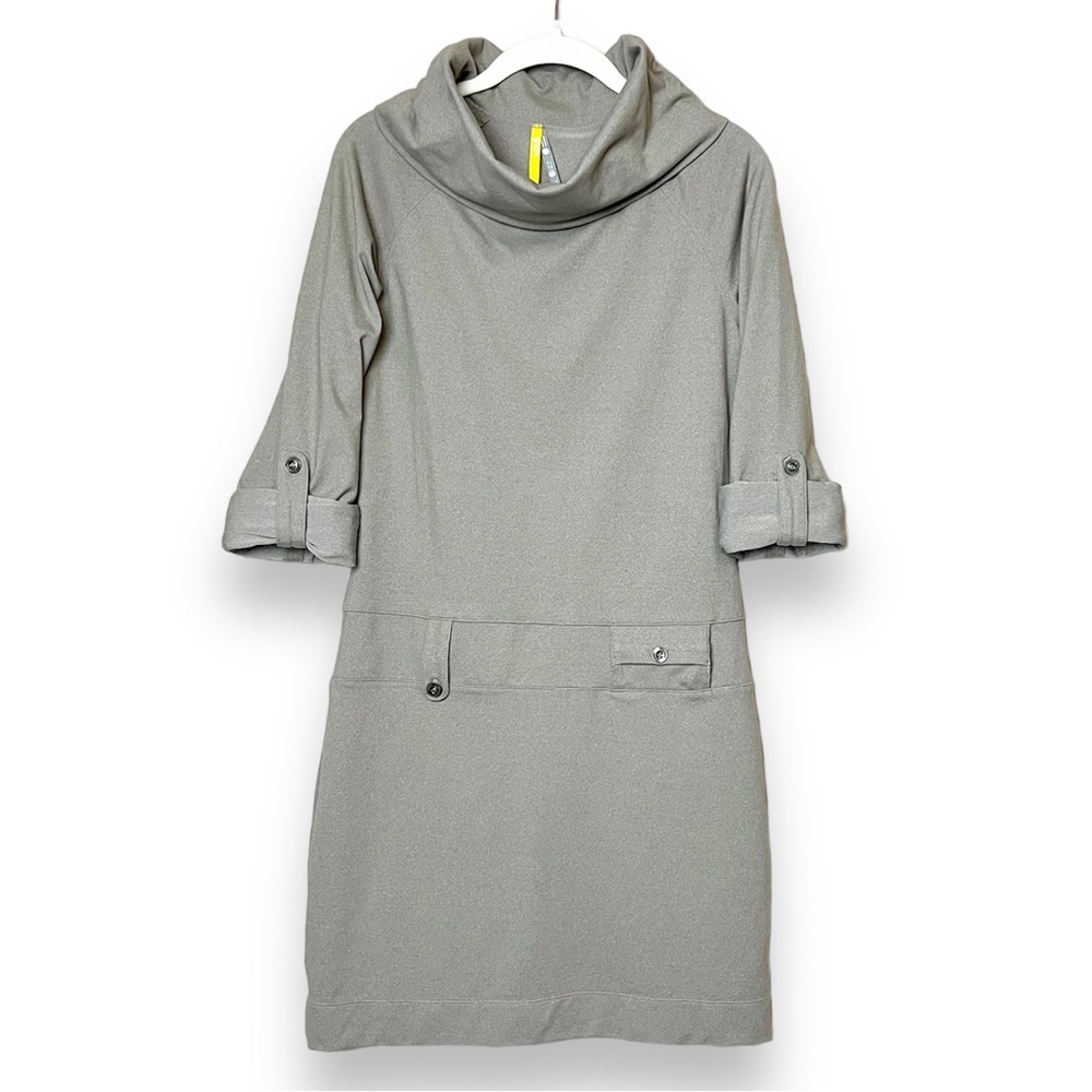 Lole Cowl Neck Evolt Dress Small tan taupe neutral outdoor travel activewear